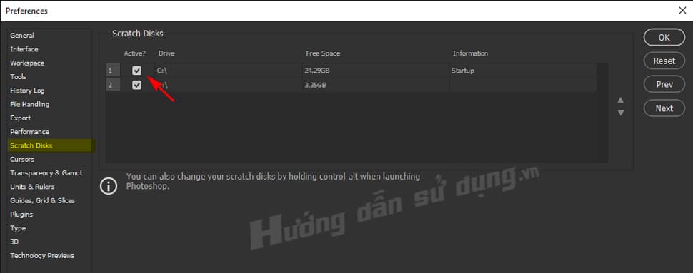 Khắc phục lỗi scratch disk are full trong photoshop 3 Scratch disk full trong photoshop