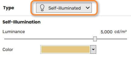 Self-illuminated vật liệu tự phát sáng trong Enscape 2 self illumination