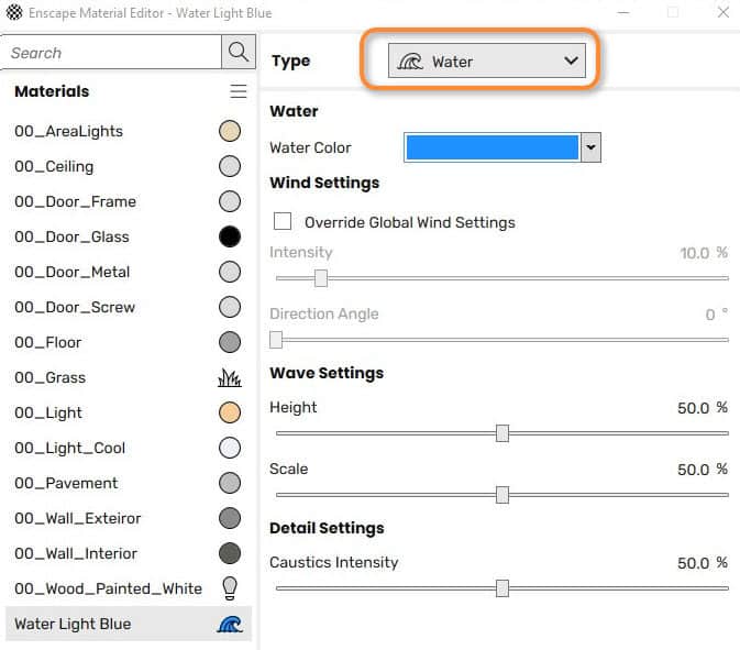 Water vật liệu nước trong Enscap 2 Water vật liệu nước trong Enscap