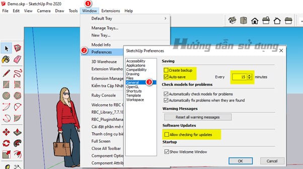 Hướng dẫn Setting sketchup khi lần đầu cài đặt 4 Setting sketchup