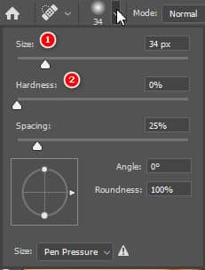 Cách sử dụng Spot Healing Brush Tool Photoshop 7 size