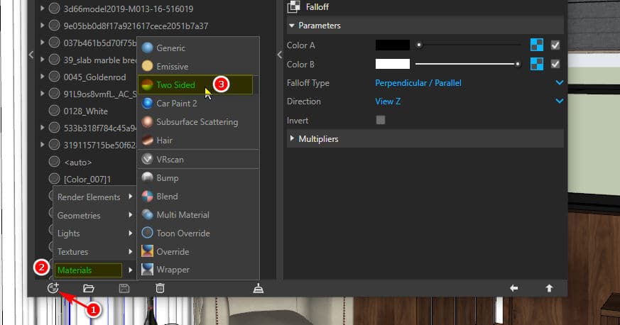 Cách tạo vật liệu cơ bản trong vray Sketchup 4 Tạo vật liệu rèm xuyên sáng trong vray