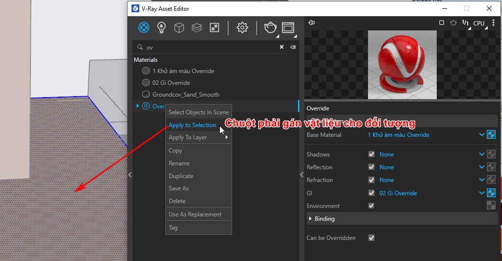 Cách tạo vật liệu cơ bản trong vray Sketchup 22 Cách tạo vật liệu cơ bản trong vray