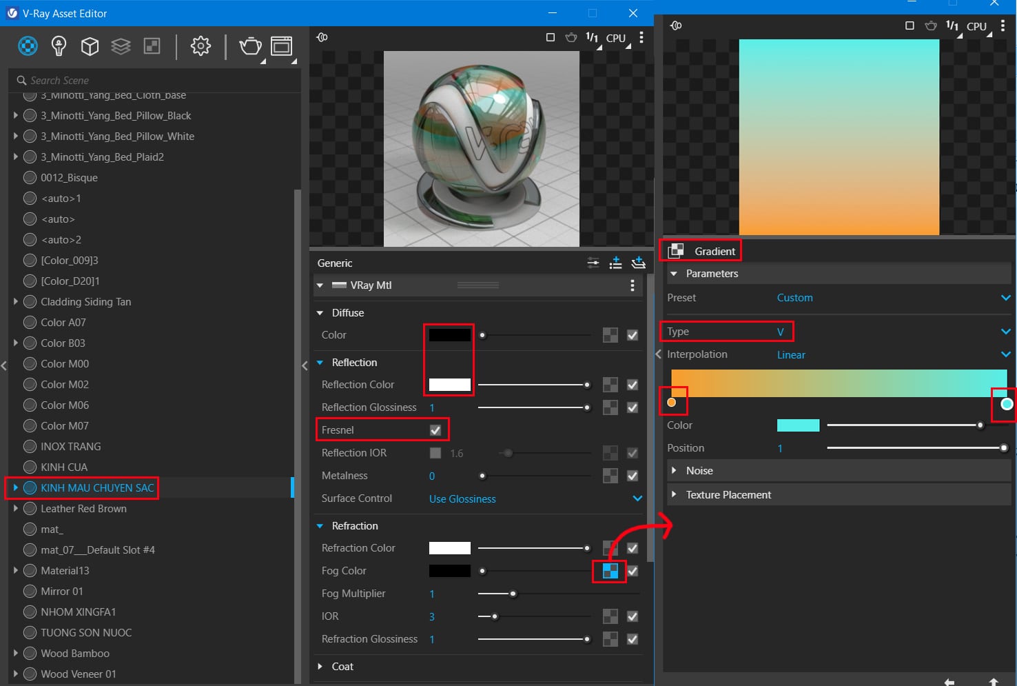 Cách tạo vật liệu cơ bản trong vray Sketchup 16 Cách tạo vật liệu cơ bản trong vray