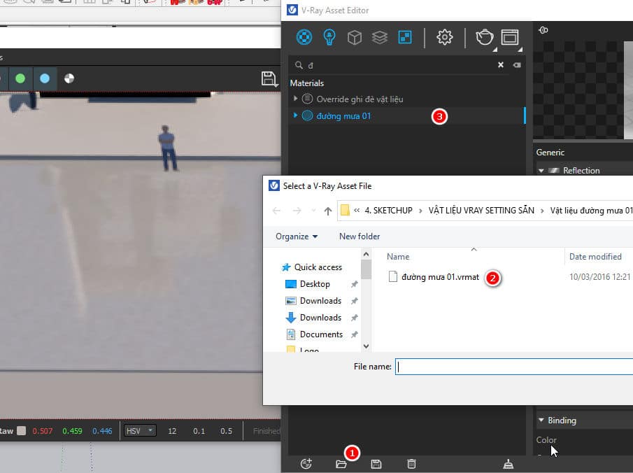 Cách tạo vật liệu cơ bản trong vray Sketchup 23 Cách tạo vật liệu cơ bản trong vray