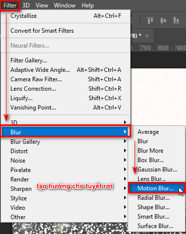 Bước 10: Điều chỉnh hướng của tuyết Bước 10: Điều chỉnh hướng của tuyết
