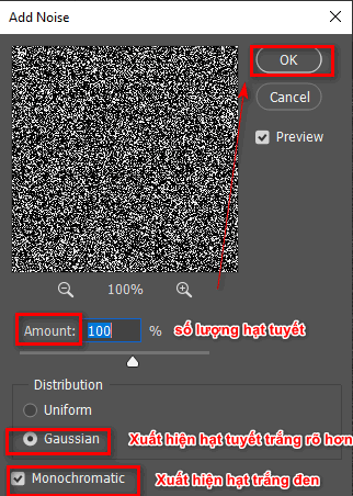 Cách tạo tuyết trong photoshop cực kỳ đơn giản 4 Bước 5.1