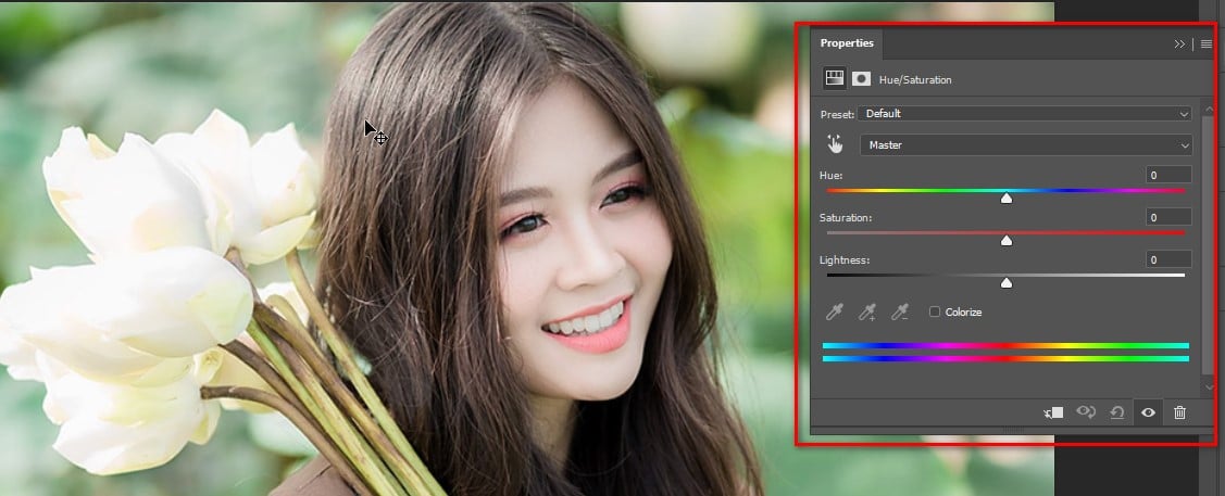Adjust color using hue status Adjust color using hue status