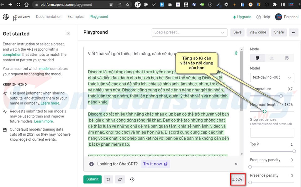 Cách tạo nội dung tự động bằng Playground Open Ai miễn phí 4 tạo nội dung tự động bằng Playground