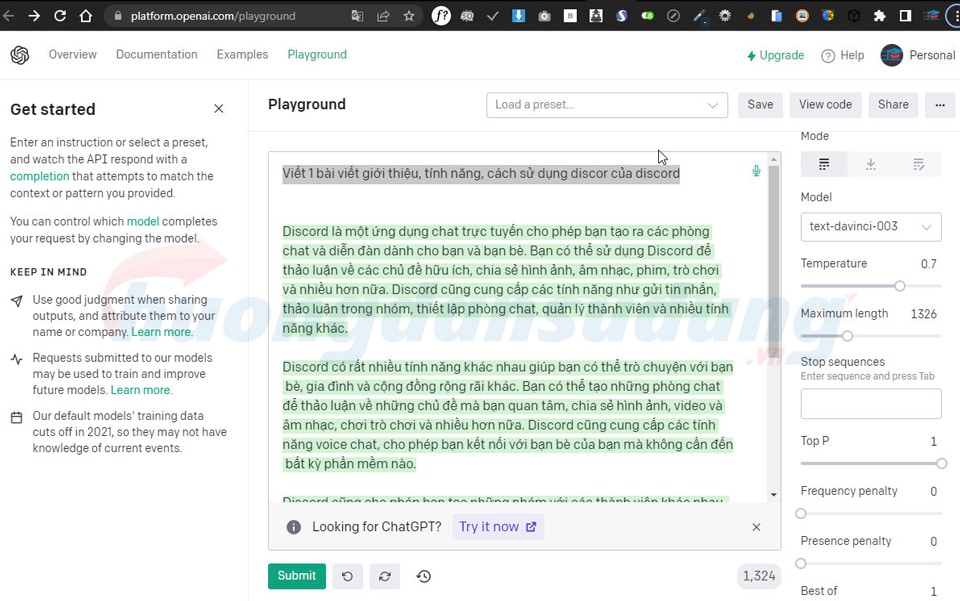 Cách tạo nội dung tự động bằng Playground Open Ai miễn phí 3 tạo nội dung tự động bằng Playground