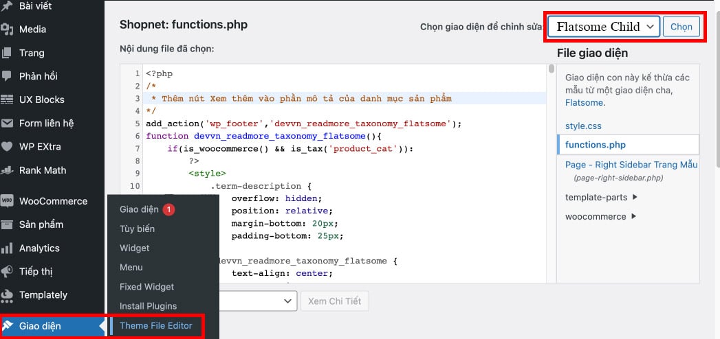 Code thu gọn nội dung chi tiết sản phẩm và danh mục trên Flatsome 5 chèn code thu gọn nội dung trên Flatsome