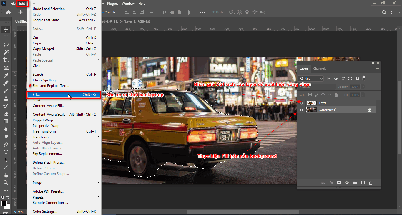 4 Cách tạo hiệu ứng tốc độ trong photoshop 9 3 Cách tạo hiệu ứng tốc độ cho xe trong photoshop (phần 1)