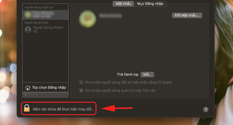 Chọn ô mở khóa Chọn ô mở khóa