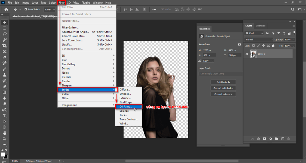 Cách tạo chân dung cổ điển trong Photoshop đơn giản 4 Tao anh trang den 3