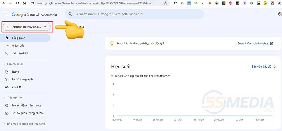 Hình ảnh google seach console đã thêm thành công website Công cụ search console google là gì? Cách cài đặt và sử dụng