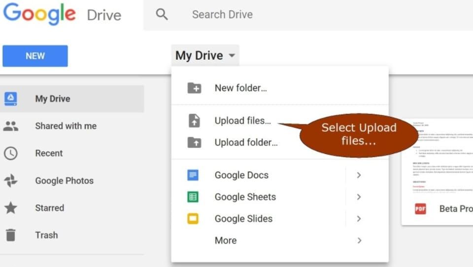 Google Sheet là gì? Tại sao mọi người nên dùng Google Sheet? 5 Chọn ô Tải tệp lên để upload file từ thiết bị