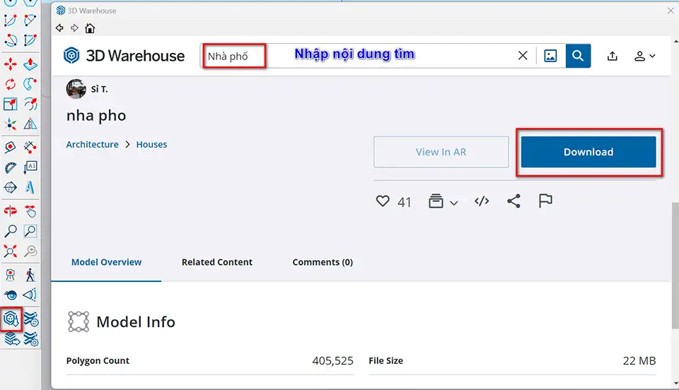 Khắc phục không tải được thư viện 3dwarehouse Sketchup Khắc phục không tải được thư viện 3dwarehouse Sketchup